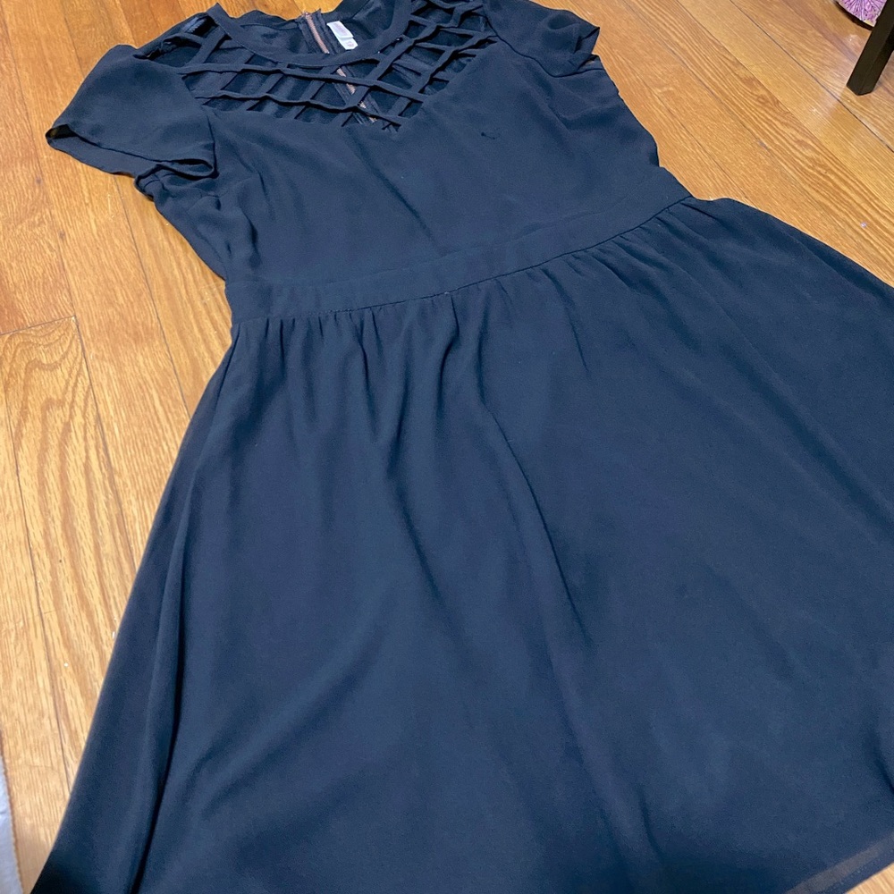 Little black dress with cutouts
